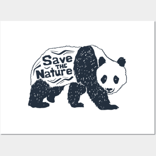 Panda, Bear, Animal. Save The Nature. Motivation Quote Posters and Art